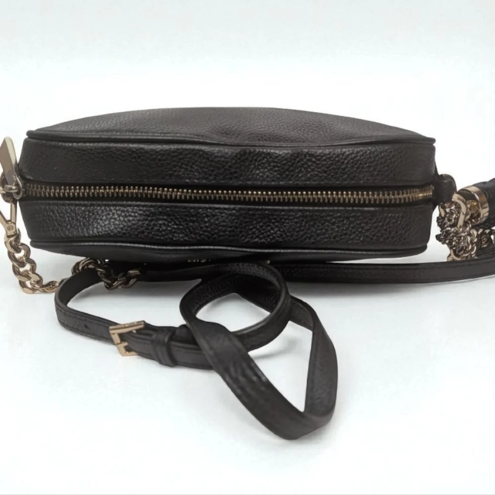 Michael Kors Ginny Crossbody Camera Bag in Black Pebbled Leather Jet Set Bag - Picture 6 of 16